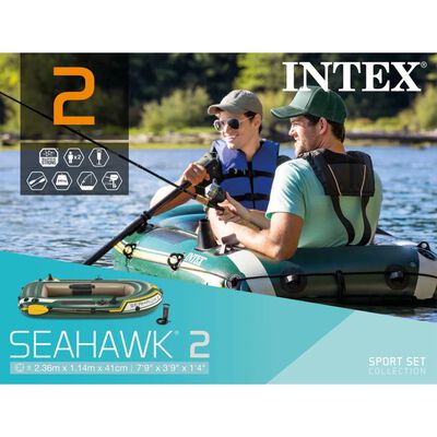 90800 Intex Seahawk 2 Set Inflatable Boat with Oars and Pump 68347NP
