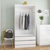 vidaXL Шафа для одягу Білий 100x50x200 см ДСП