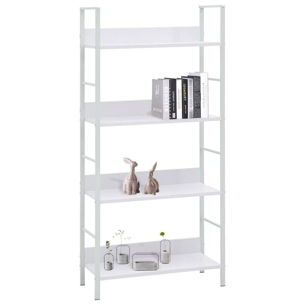288224 vidaXL 4-Layer Book Shelf White 60x27,6x124,5 cm Chipboard
