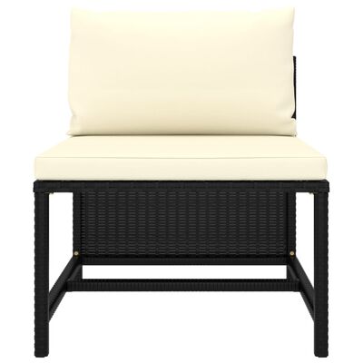 vidaXL Комплект садових диванів 3 од. з подушками Чорний Поліротанг