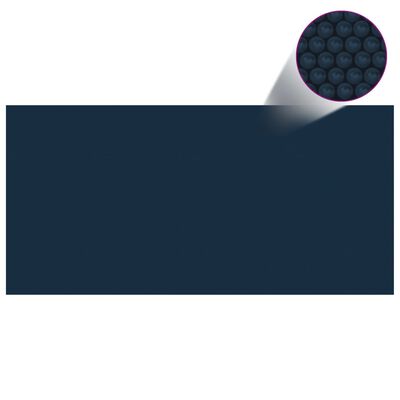 vidaXL Сонячна Плівка для Басейну Плаваюча Чорний/Синій 450x220 см ПЕ