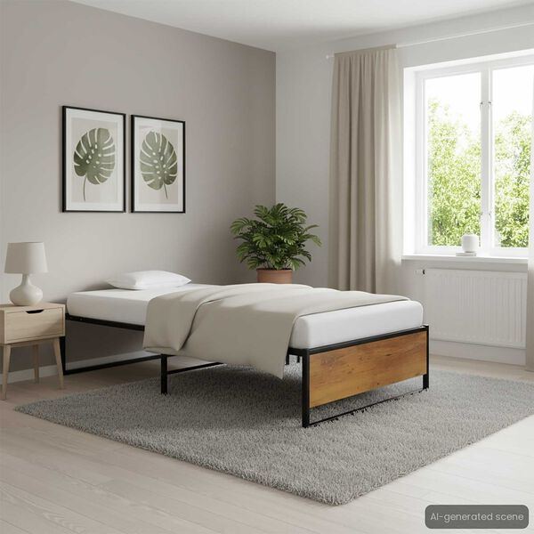 vidaXL Каркас ліжка Чорний 100x200 см Метал