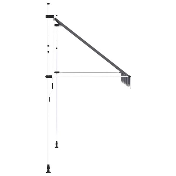 vidaXL Висувний Тент з Ручним Керуванням Сині та Білі Смужки 250 см
