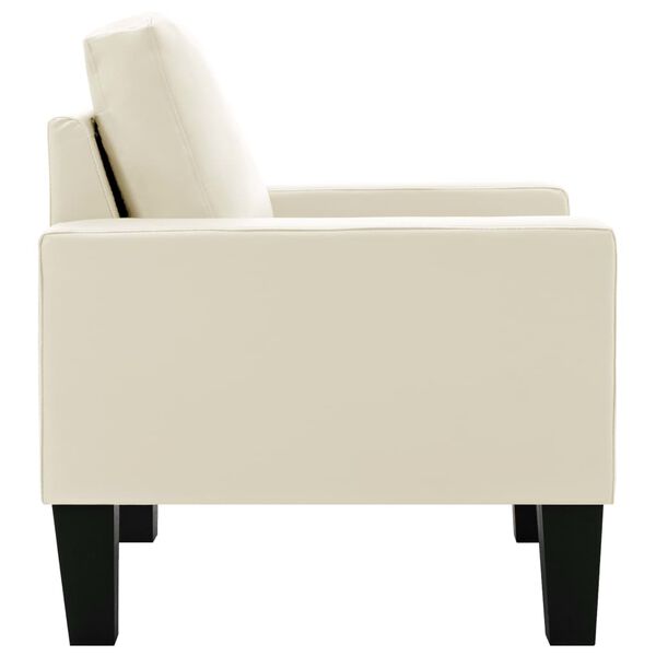 vidaXL Крісло з підлокітниками Кремовий Штучна шкіра