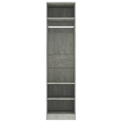 800238 vidaXL Wardrobe Concrete Grey 50x50x200 cm Chipboard
