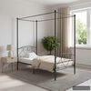 vidaXL Каркас ліжка з балдахіном Сірий 90x200 см Метал
