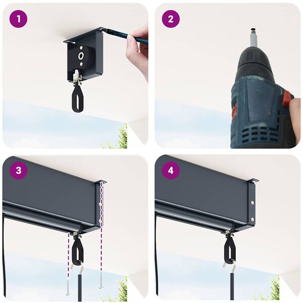 vidaXL Зовнішня Рулонна Штора Синій і Білий 160x250 см