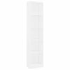 800846 vidaXL 5-Tier Book Cabinet White 40x24x175 cm Chipboard