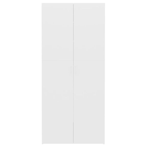 800288 vidaXL Shoe Cabinet White 80x35,5x180 cm Chipboard