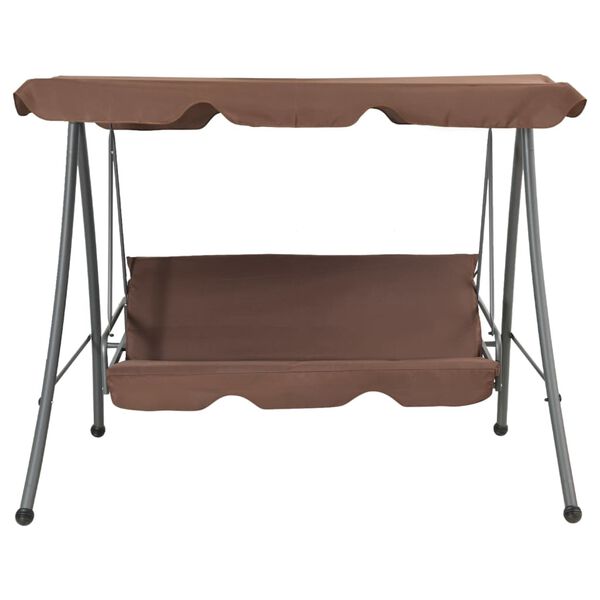 vidaXL Вулична гойдалка з навісом Кавовий