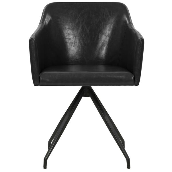 vidaXL Поворотні обідні стільці 2 шт Чорний Штучна шкіра