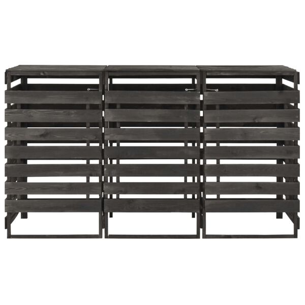 vidaXL Загорожа для 3-х Сміттєвих Контейнерів 210x75x121 см Пофарбована Сосна