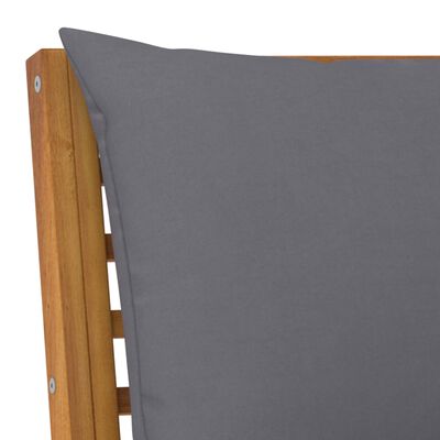 vidaXL Секційний середній диван з темно-сірими подушками Масив акації