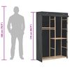vidaXL 3-Рівнева Гардеробна Шафа Сірий 110х40х170 см Тканина