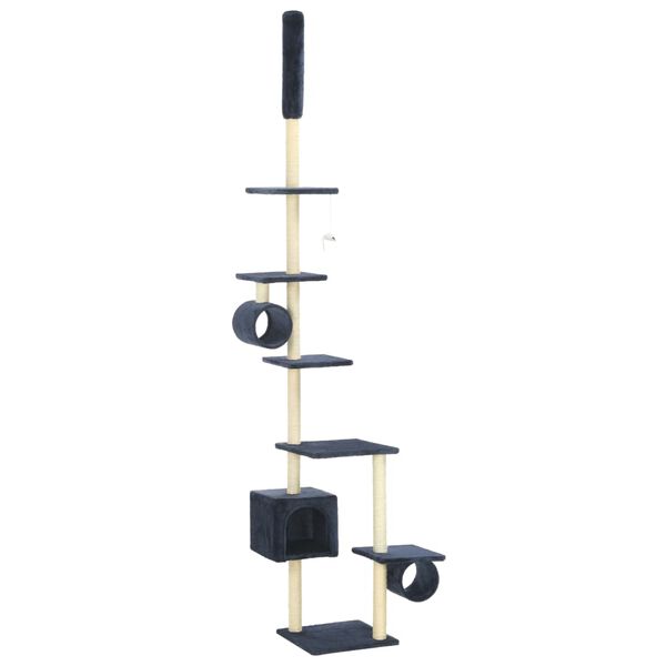 170536 vidaXL Cat Tree with Sisal Scratching Posts 260 cm Dark Blue