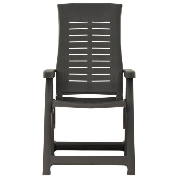 vidaXL Садові стільці з відкидною спинкою 2 шт Антрацит Пластик