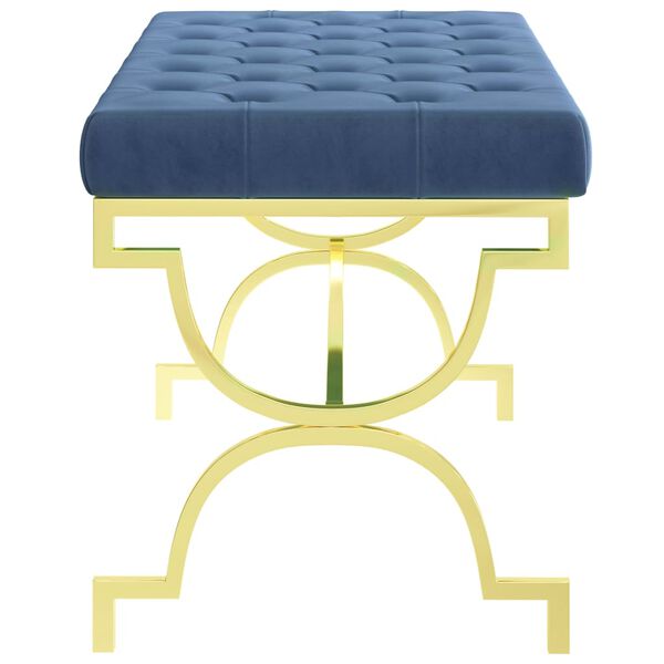 vidaXL Лавка Синій 99 см Оксамитова Тканина і Нержавіюча Сталь