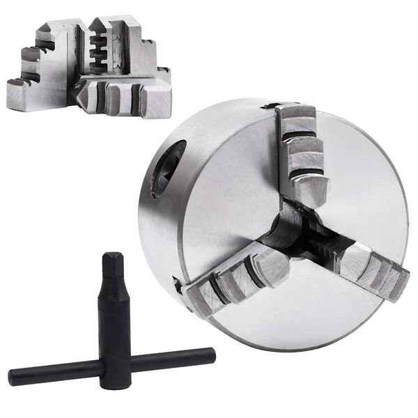 vidaXL Токарний Самоцентрувальний Трикулачковий Патрон 80 мм Сталь