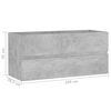 804768 vidaXL Sink Cabinet Concrete Grey 100x38,5x45 cm Chipboard