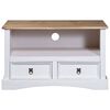 282628 vidaXL TV Cabinet Mexican Pine Corona Range White 91x43x56 cm