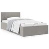 285577 vidaXL Hydraulic Storage Bed Frame Light Grey Fabric 100x200 cm