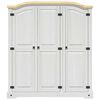 282622 vidaXL Wardrobe Mexican Pine Corona Range 3 Doors White