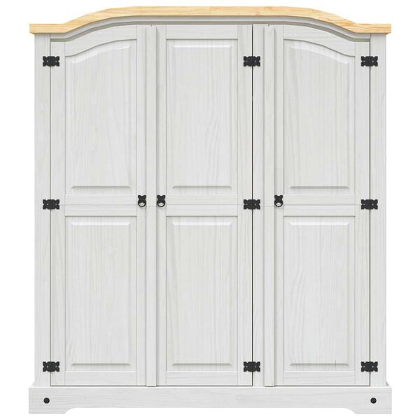 282622 vidaXL Wardrobe Mexican Pine Corona Range 3 Doors White