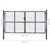 vidaXL Садові сітчасті ворота Сірий 289x175 см Оцинкована сталь