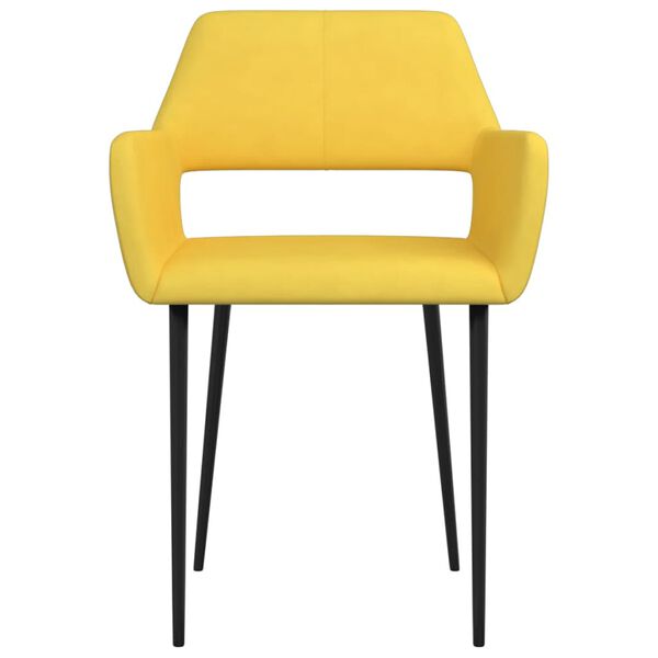 vidaXL Обідні стільці 2 шт Жовтий Тканина