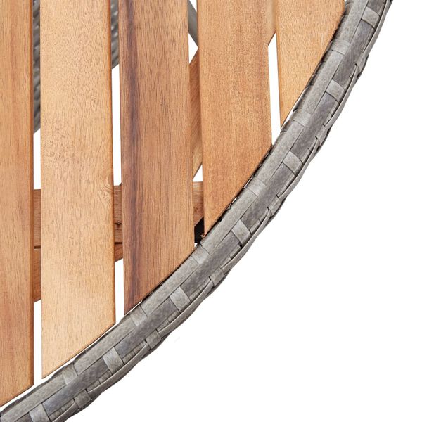 vidaXL Садовий стіл Сірий 115x74 см Поліротанг і деревина акації