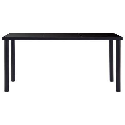 vidaXL Обідній стіл Чорний 160x80x75 см Загартоване скло