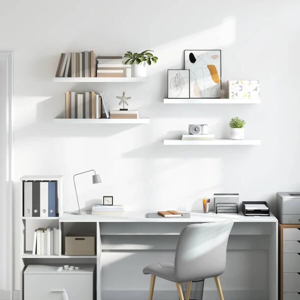 vidaXL Настінні Полиці з Прихованим Кріпленням 4 шт 80x23,5x3,8 см МДФ