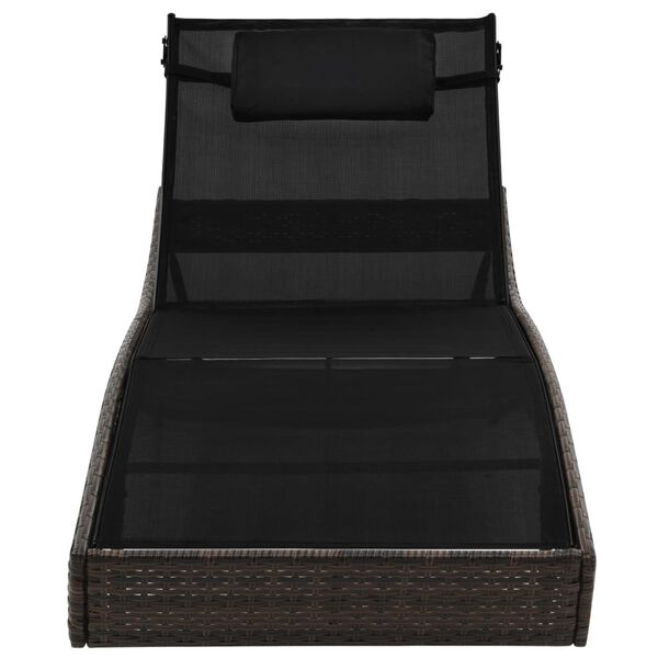 vidaXL Шезлонг з подушкою Коричневий Поліротанг