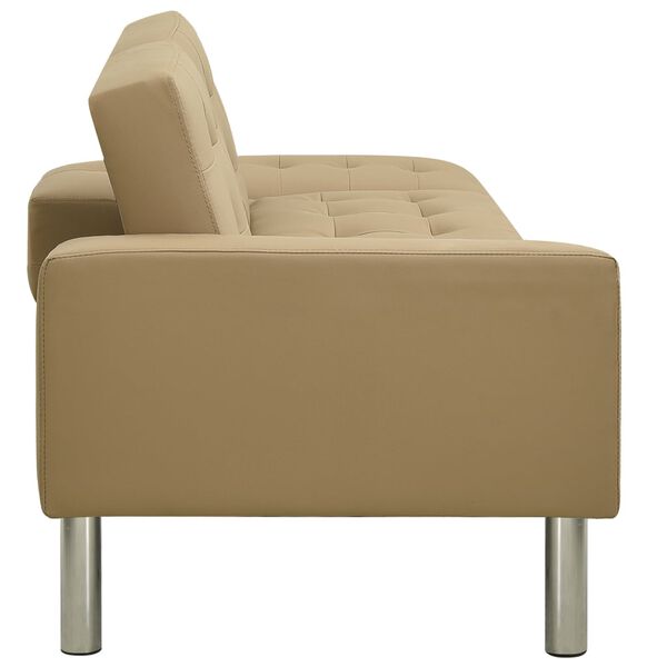 vidaXL Диван-ліжко Капучино Штучна шкіра