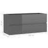 vidaXL Комплект Меблів для Ванної Кімнати 2 Од. Глянцевий Сірий ДСП