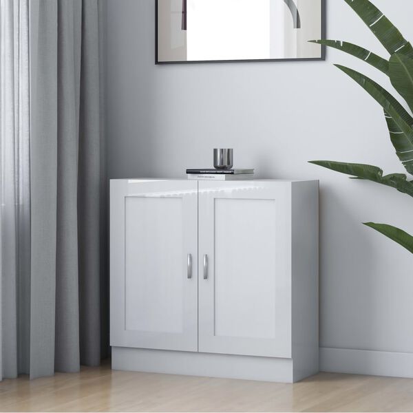 vidaXL Книжкова шафа Глянцевий білий 82,5x30,5x80 см ДСП