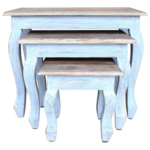 vidaXL Вкладні столики в комплекті 3 шт Масив відновленої деревини