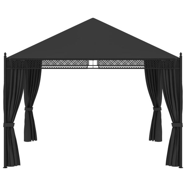 vidaXL Альтанка зі Шторами Антрацит 3,5x3,5x3,1 м