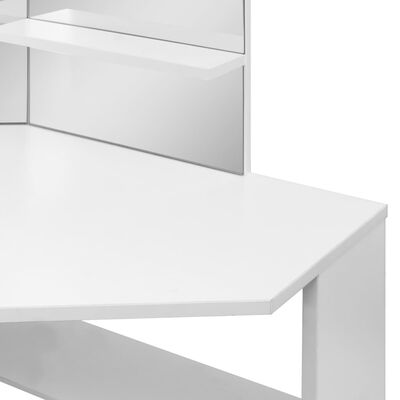 vidaXL Кутовий туалетний столик/столик для макіяжу Білий