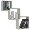 800274 vidaXL Cube Wall Shelves Concrete Grey 84,5x15x27 cm Chipboard