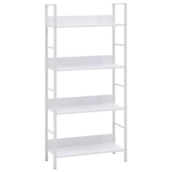 288224 vidaXL 4-Layer Book Shelf White 60x27,6x124,5 cm Chipboard