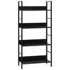 288222 vidaXL 4-Layer Book Shelf Black 60x27,6x124,5 cm Chipboard