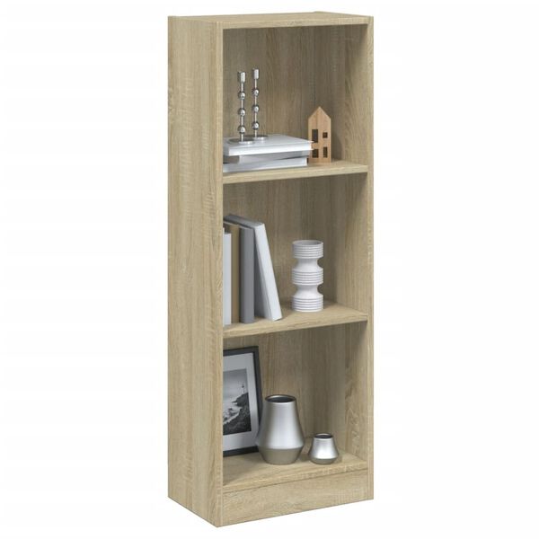 800831 vidaXL 3-Tier Book Cabinet Sonoma Oak 40x24x108 cm Chipboard