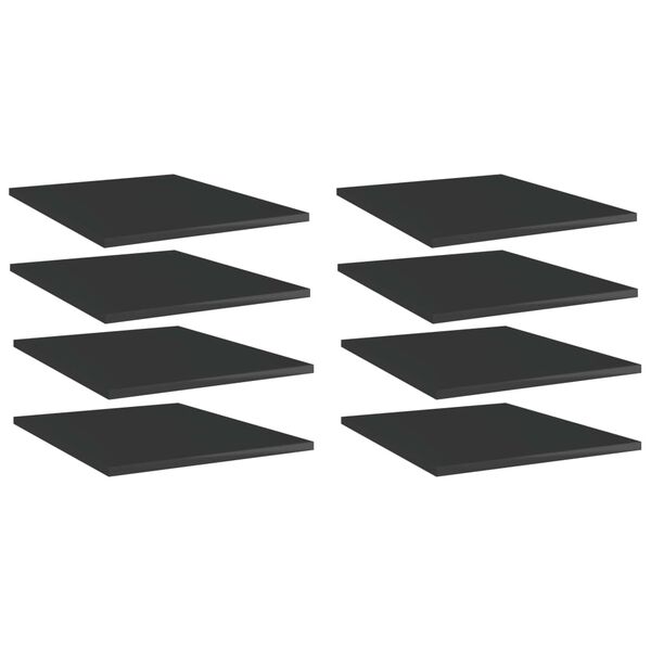 vidaXL Книжкові Полиці 8 шт Глянцевий Чорний 40х50х1,5 см ДСП