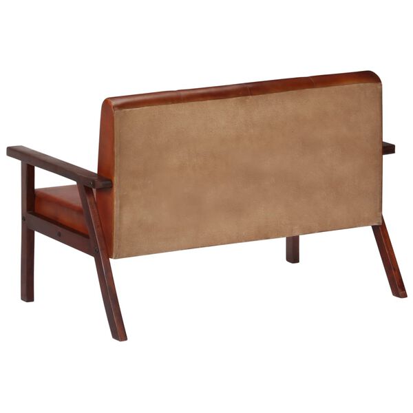 vidaXL Диван 2-Місний Коричневий Натуральна Шкіра