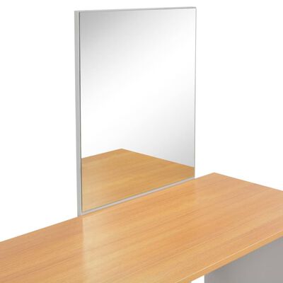 vidaXL Туалетний столик з дзеркалом і табуретом Сірий 104x45x131 см