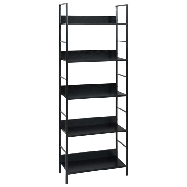 288226 vidaXL 5-Layer Book Shelf Black 60x27,6x158,5 cm Chipboard