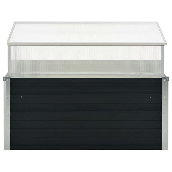 vidaXL Теплиця Антрацит 100x100x77 см Оцинкована Сталь