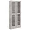 vidaXL Шафа-вітрина Сірий бетон 82,5x30,5x185,5 см ДСП
