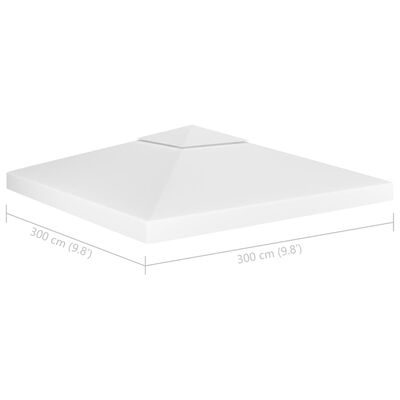 vidaXL 2-рівневе покриття для альтанки 310 г/м² Білий 3x3 м